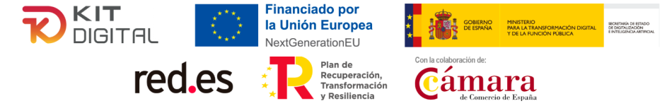 Logotipos del programa Kit Digital, financiado por la Unión Europea NextGenerationEU