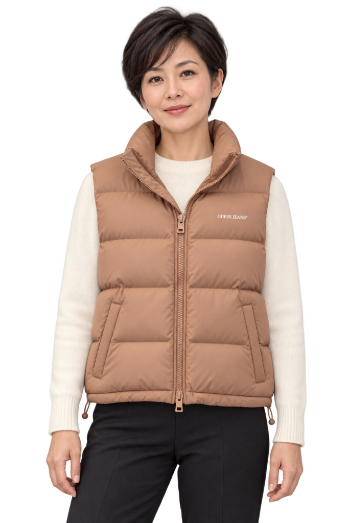 Chaleco acolchado beige mujer GUESS Jeans