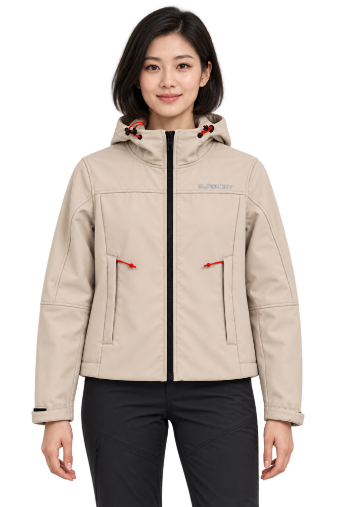 Cortavientos beige mujer Superdry