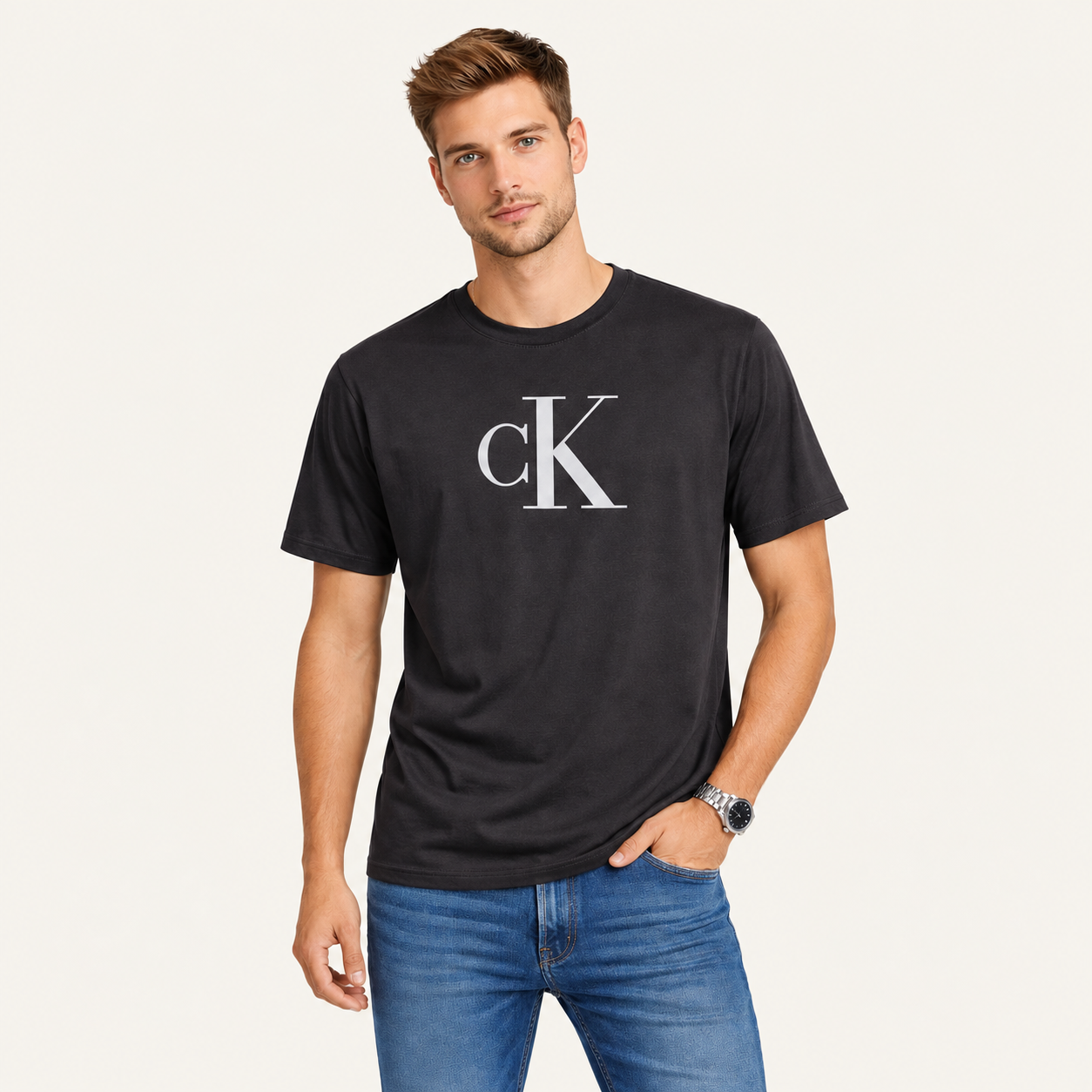 Camiseta Calvin Klein negra para hombre