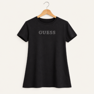 Camiseta Guess negra con strass para mujer
