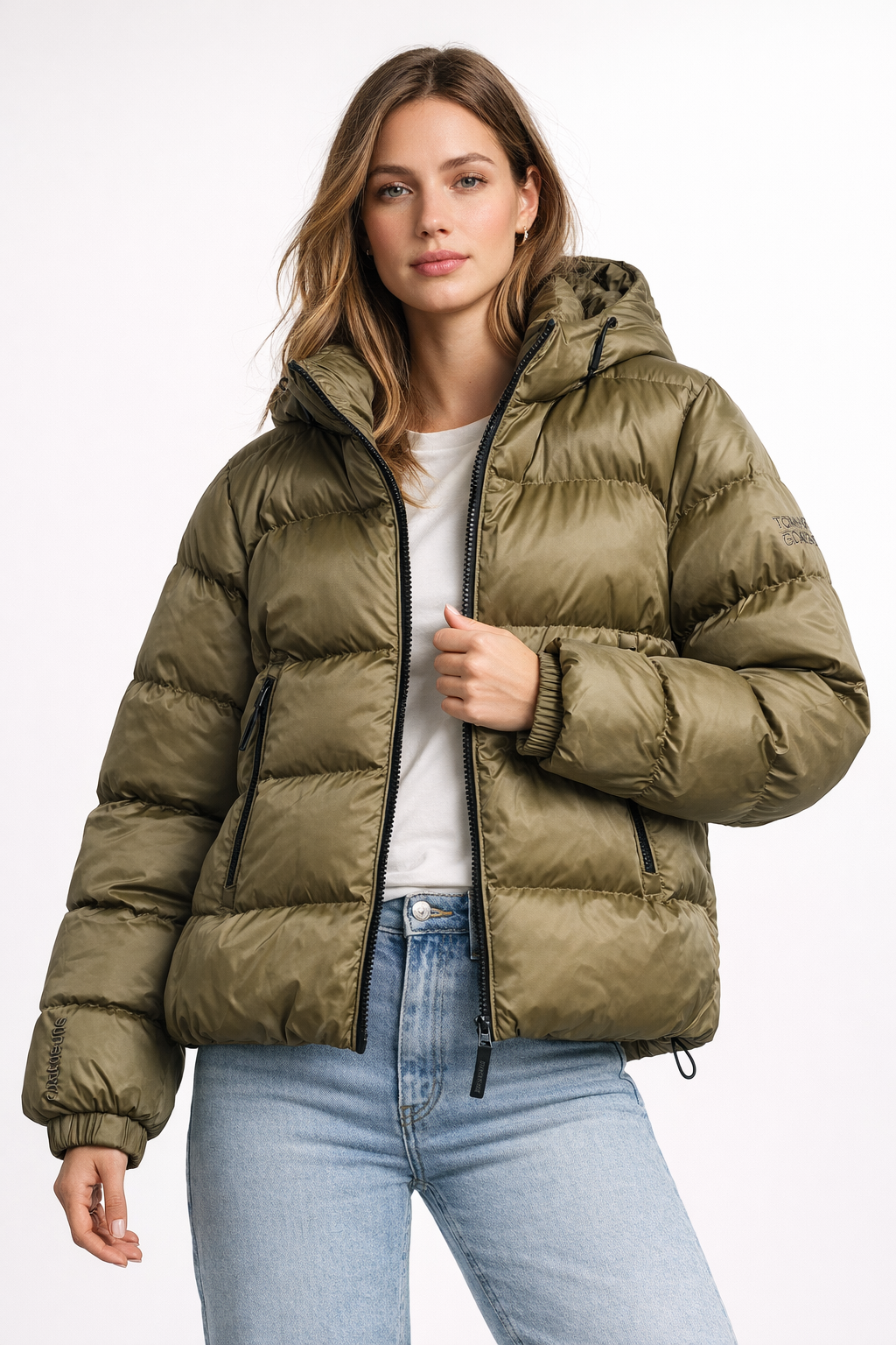 Chaqueta acolchada Superdry con capucha color caqui