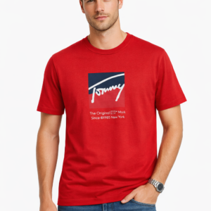 Tommy Hilfiger camiseta roja hombre logo