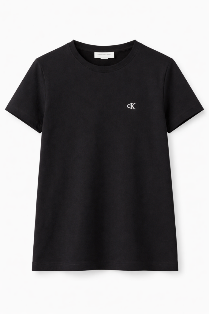 Calvin Klein camiseta negra mujer logo