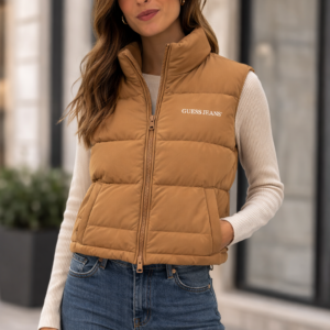 Chaleco acolchado beige mujer GUESS Jeans