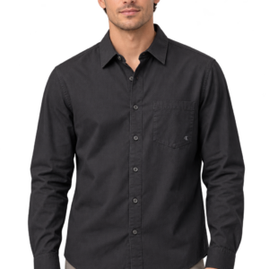 Camisa Calvin Klein Jeans Hombre Manga Larga Negra