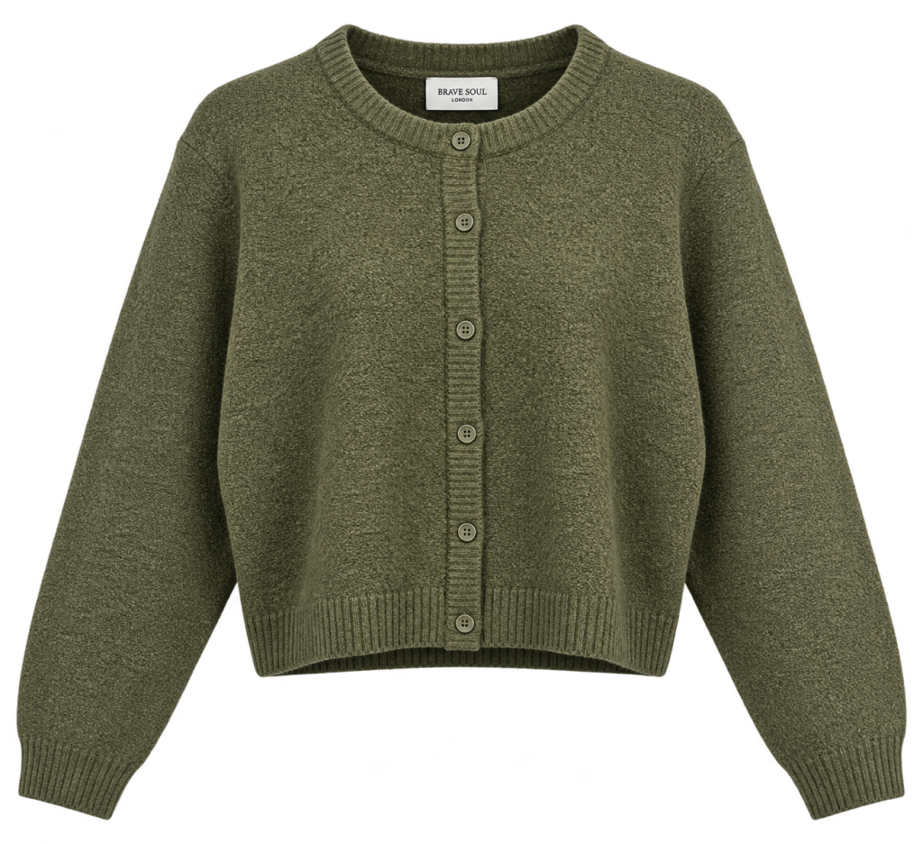 Cárdigan verde oliva Brave Soul de mujer con botones