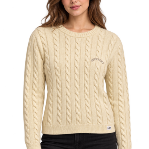 Jersey Superdry Mujer de Punto Trenzado Color Crema