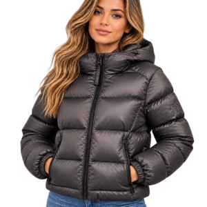 Chaqueta Acolchada Superdry Mujer con Capucha – Gris Antracita