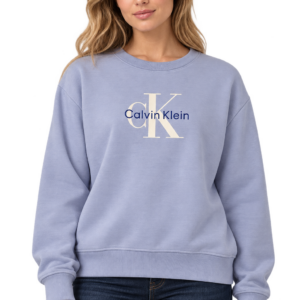 Sudadera Calvin Klein Jeans Azul Claro con Logo Frontal