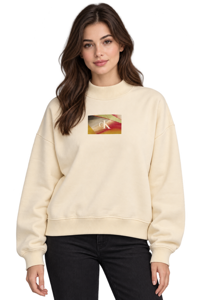 Sudadera Calvin Klein Jeans Amarilla con Estampado Multicolor